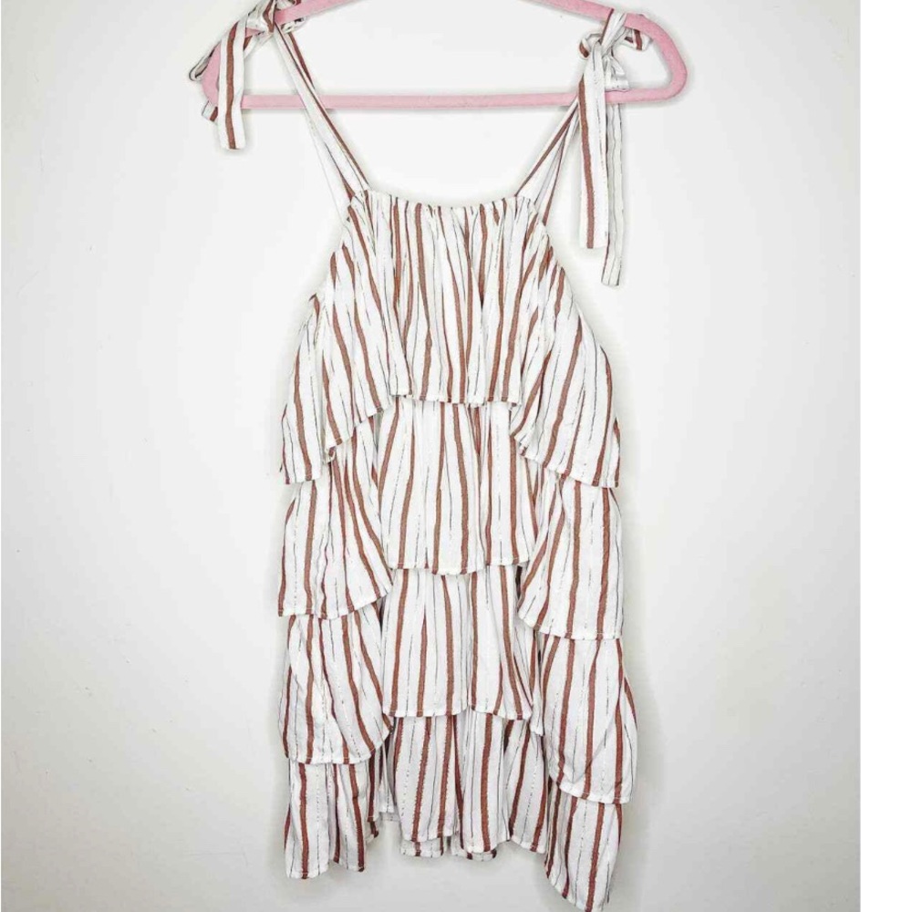 Tularosa Stiped Tiered Mini Dress